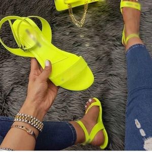 Heiße Sommer Frauen Sandalen Mode Neon Pantoffeln Neue High -Flat -Schuhe Slipper Welche Frauen Sandalen Drop Ship 1