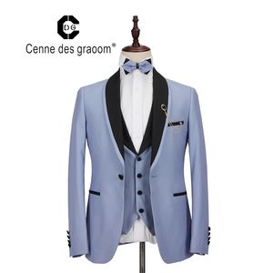 Cenne Des Graoom Neue Männer Anzug Smoking Kostüm Maßgeschneiderte Slim Fit Schal Revers 4 Stück Mit Fliege Party Sänger Bräutigam DG-918 201106