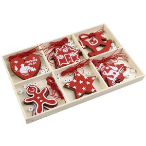 Christmas Decorations Wooden Crafts Tree Decoration Pendant Home Creative DIY Wood Chip Six Square Grid Box Decorative Products