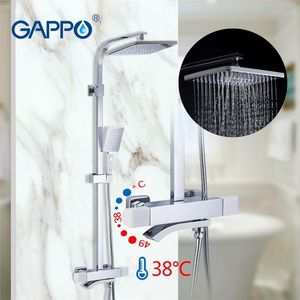 Wholesale brush stainless for sale - Group buy GAPPO thermostatic sets bathroom hot and cold mixer Brass faucet Bathtub system Waterfall shower LJ201209