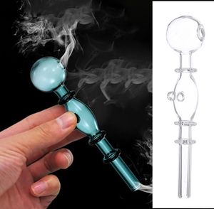 Cachimbos de vidro verde Queima de óleo para unhas Cachimbo jumbo 5,7 polegadas de comprimento Grande bola Pyrex Queimador de vidro concentrado Lakegreen 145 mm de comprimento Espessura Transparente Grandes tubos para fumar para fumantes