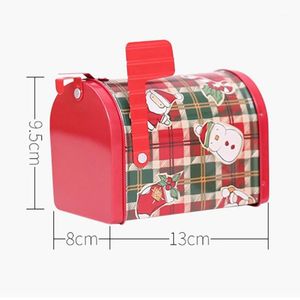 Apfelförmige Schachteln großhandel-Geschenk Wrap Weihnachten Weißblech Briefkasten Form Äpfel Süßigkeiten Halter Kinder Box Weihnachten Supply1