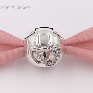 Braccialetti con ciondoli fai-da-te clip gioielli clip Pandora per braccialetti per braccialetti Heart Bond Design di lusso perline distanziatrici per donne uomini regali di compleanno festa 792150CZ