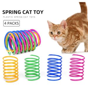 Gatinho gato brinquedos interessantes primavera brinquedo colorido molas brinquedo bobina espiral pet intera grande durável calibre pesado