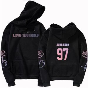 Wholesale jungkook in a hoodie for sale - Group buy Jungkook Unisex Hoody Kpop Jimin Suga hoodies Sweatshirt Love yourself hoody sweatshirt Harajuku Bangtan Boys Hoody