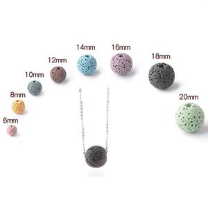 12mm Bunte Lava Stein Perlen Halsreifen Anhänger Aromatherapie Ätherisches Öl Parfüm Diffusor Halskette Kragen Schmuck