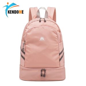 Kobiety Różowy Sport Siłownia Torba Wodoodporna Fitness Pływanie Plecak Joga Torba Torba Szkolenia Buty Travel Torba bagażowa Sac de Sport Q0113