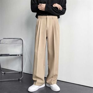 Mężczyzn Suit Pants Solid Full Worbgy Casual Gread Net Moders dla Khaki Czarna biała japoński styl streetwear Ogółeize Man 220118