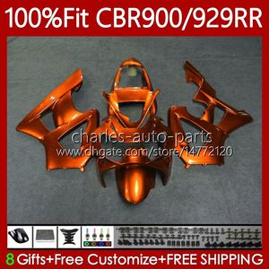 OEM-Karosserie für HONDA CBR900 CBR929 RR 900CC 929CC 2000 2001 68No.141 CBR 900 929 RR CC CBR929RR 00-01 CBR900RR CBR Gloss Orange 929RR 900RR 00 01 Einspritzverkleidungsset