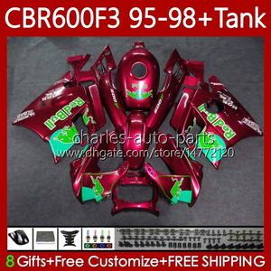 Nadwozie dla Honda + Tank 600FS CBR600F3 600CC 1995-1998 Body 64No.247 CBR 600 CBR600 F3 FS CC 600F3 95 96 97 98 CBR600FS Green Red CBR-600 1995 1996 1997 1998 Owalnia