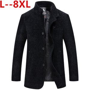 Cappotto di lana da uomo invernale caldo tinta unita lungo trench giacca maschile monopetto business casual soprabito Parka LJ201110