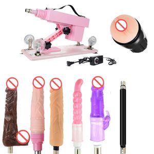 AKKAJJ Thrusting Massage Sex Furniture Toy for Women and Men Powerful Thrust Adjustable Machine Gun with Accessories(Pink)