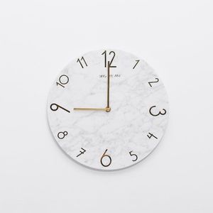 Orologi da parete Orologio Silenzioso Semplice Rame Nordico Marmo Soggiorno Elegante Reloj Decorativo Garden Home Decor XX60WC1