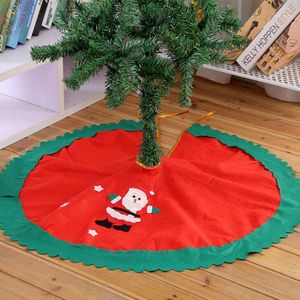 Juldekorationer 90 cm trädkjol Santa Claus Xmas burlap kjolar Förkläden dekoration ornament för hemfest1