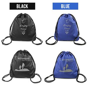 Waterproof Zipper Gym Sport Fitness Bag Foldable Backpack Drawstring Shopping Pocket Hiking Camping Pouch Beach Unisex Fitness Q0705