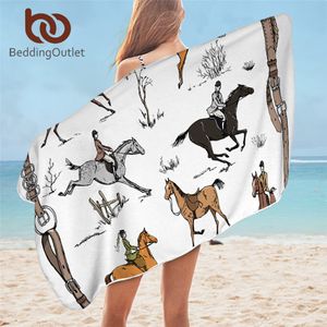 BeddingOutlet Toalha de Banho Equestre Toalha Inglaterra Tradição Cavalo Equitação Microfiber Praia Toalha Esportes Picnic Mat 75x150 Cobertor Fino 210318