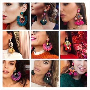 2019 Горячая длинная подвеска в кисточке Серьги Boho Boho Shinity Drop Downly Серьги для женщин Свадьба Очарование Очарование Bijoux1