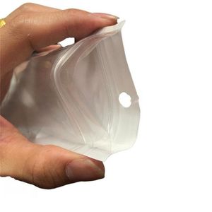 Högkvalitativ Clear + White Pearl Plastic Poly Opp Zipper Bags Zip Retail Paket Smycken Laddare Kabel Telefonväska PVC Förpackning