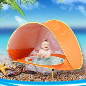 Baby Beach Tent Portable Waterproof Build Sun Awning UV-protecting Tents Kids Outdoor Traveling Sunshade Play House Toys XA213A LJ200923