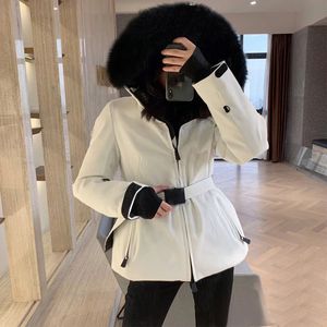 Women Big Fur Collar Down Jackets Fashion Trend Thicken Hooded Ski Puffer Outerwear Designer Winter Female Casual Luxury Waterproof Coats