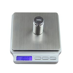 Digital Pocket Gram Scale 2000g x 0.1g Kitchen Cooking Strumenti di pesatura Equilibrio elettronico Bilancia Piattaforma in acciaio inossidabile T200326