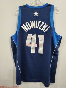 Individuell genähtes Vintage-Trikot von Dirk Nowitzki 41 XS-6XL Herren Throwbacks Basketballtrikots Günstige Männer Frauen Jugend