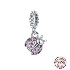 Perline in argento sterling 925 per ciondolo coccinella da donna, adatto per bracciale, gioielli artigianali