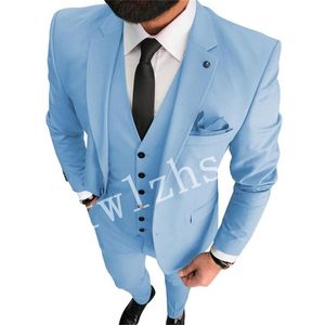 Yeni Stil İki Düğmeler Yakışıklı Notch Yaka Damat smokin Erkekler Suits Düğün / Gelinlik / Akşam Sağdıç Blazer (Ceket + Pantolon + Kravat + Yelek) W537