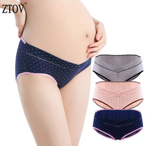 妊娠中の女性の妊娠中の服のためのZtov 3pcs /ロットマタニティ下着のパンティーu字型の低腰部のブリーフの服をかぶっているパンティーXXL LJ201123