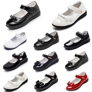Designerplattform skor för flickor läder prinsessan sko med mjuka bottnar trippel svart vit utomhus sommar promenad jogging sneakers