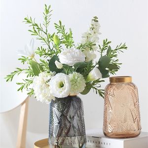 Per accessori per la decorazione della casa in vetro per fiori Matrimonio moderno Vaso in oro trasparente da tavolo LJ201209
