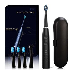 Seago Sonic Electric Toothbrush SG-575 Adult Timer Brush 5 Modes Usb Rechargeable Tooth Brushes Replacement Heads and Travel Box 220224