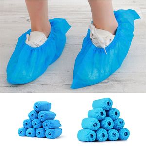 Wearable Non-woven Fabric Disposable Shoes Covers with Elastic Band Breathable Dust-proof Thickened Anti-slip Anti-static Shoe Covers