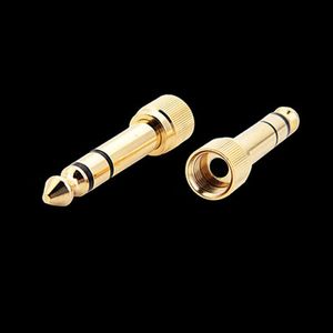 Plugue macho de 6,35 mm banhado a ouro para conector fêmea de 3,5 mm para fone de ouvido estéreo adaptador de parafuso de áudio conversor conversor auxiliar