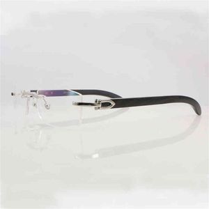Clear Eye Glasses Frames for Men Women Accessories Rimless Natural Buffalo Horn Gold Transparent Eyeglasses Frame French