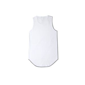 Streetwear Ärmelloses Summer Extended Swag Tank Top Herren Abgerundeter Saum Lange Linie Tops Hip Hop Urban Blank Weste