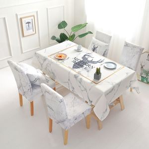 Christmas Deer Waterproof Tablecloth Wholesale Table Cloth Wedding Party Home Hotel Decoration Table Chair Covers Set T200707