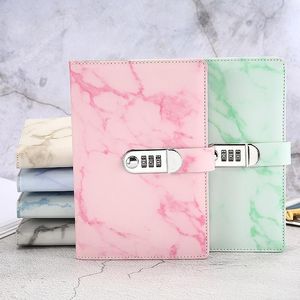 A5 Marmo Texture Notebook Blocco password Quaderni Blocco note in pelle Agenda 2020 Settimane Agenda Mese Planner Scuola Cancelleria Gift1