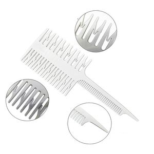 Barber Tool Artifact Double-Sided Coloring Highlighting Comb Wide Tooth Zone Dyeing Comb Fish Bone Hair Brush Salon Accessaries