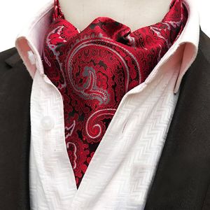 Schwarzes Schal -Set großhandel-Schals Männer Erwachsene Männer Cravat Ascot Tie Set Schwarz Rot Paisley Für Scrunch Selbst Multicolor Britischer Gentleman Scarve
