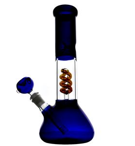 10 Zoll Glasbongs Blau Grün Dab Rig 14 mm Joint Rauchen Wasserpfeifen Cyclone Glasbongs Alle Größen auf Anfrage