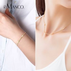 Stainless Steel Pendants Necklace With Bracelets Charming Jewelry Sets For Women Simple Gold Color Fashion Jewelry Y200323