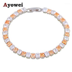 Onderscheidende mode -sieraden oranje zirkoon zilveren bedelarmbanden laagste prijs groothandeleretail voor vrouwen TBS1083A1