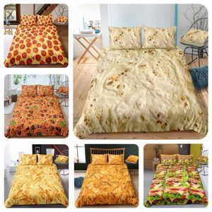 Set di biancheria da letto Burger Chicken Roll Set De Cama 3d King Size Biancheria da letto Tessili per la casa Piumino per pizza Queen1