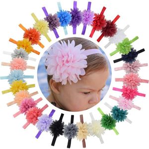 30PCS Fasce per ragazze Chiffon Fiore Archi Soft Strecth Bands Accessori per capelli per neonati Neonati Bambini e bambini LJ200903