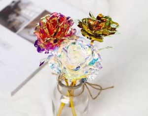 Christmas Day Decorative Flowers Wreaths Gift 24k Gold Foil Plated Rose Creative Gifts Lasts Forever for Valentine 's girl gifts CN23