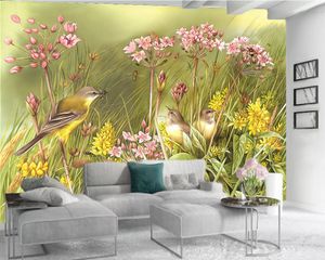 カスタム写真3D壁紙美しい花鳥壁紙リビングルームベッドルームWallcovering HD 3Dの壁紙