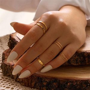 10 Pcs/Set Fashion Simple Design anillos Vintage Gold Silver Color Rings Sets for Women Jewelry Female Boho Ring