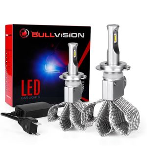 Bullvision H4 H7 LED Headlight LM V K White Lamp for Car Light H8 H9 H11 Auto Running Daylight