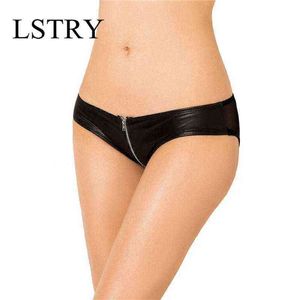 NXY Sexy Underkläder Nya Briefs Kvinnor Läder Zipper LStry Lace G String Thong Panties Plus Size Underwear Women1217